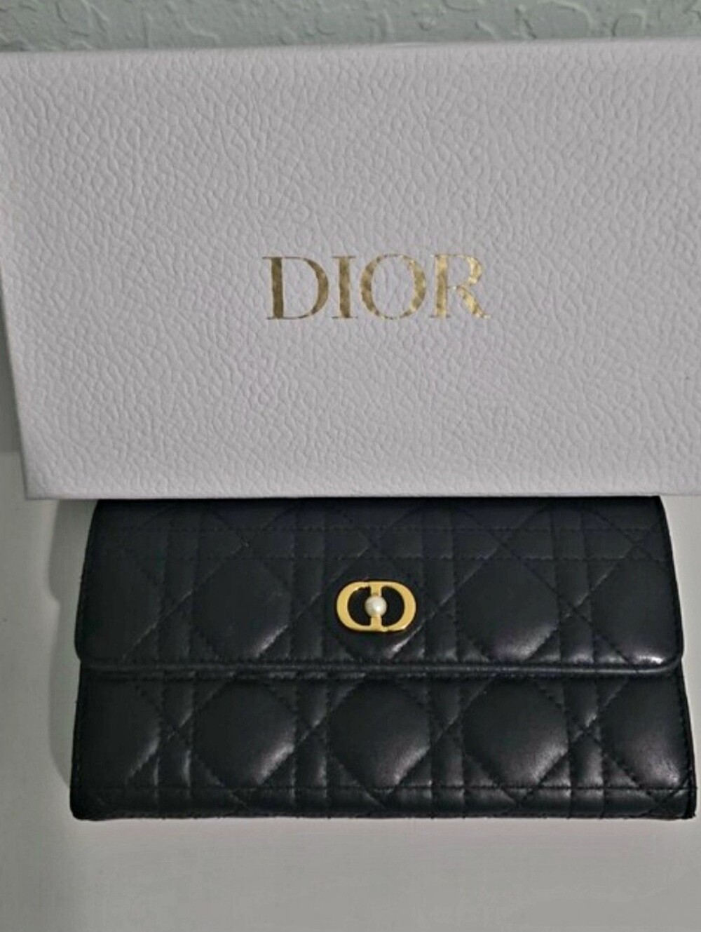 Dior Black Quilted Leather Wallet with Gold-Tone Hardware - Picture 3 of 8